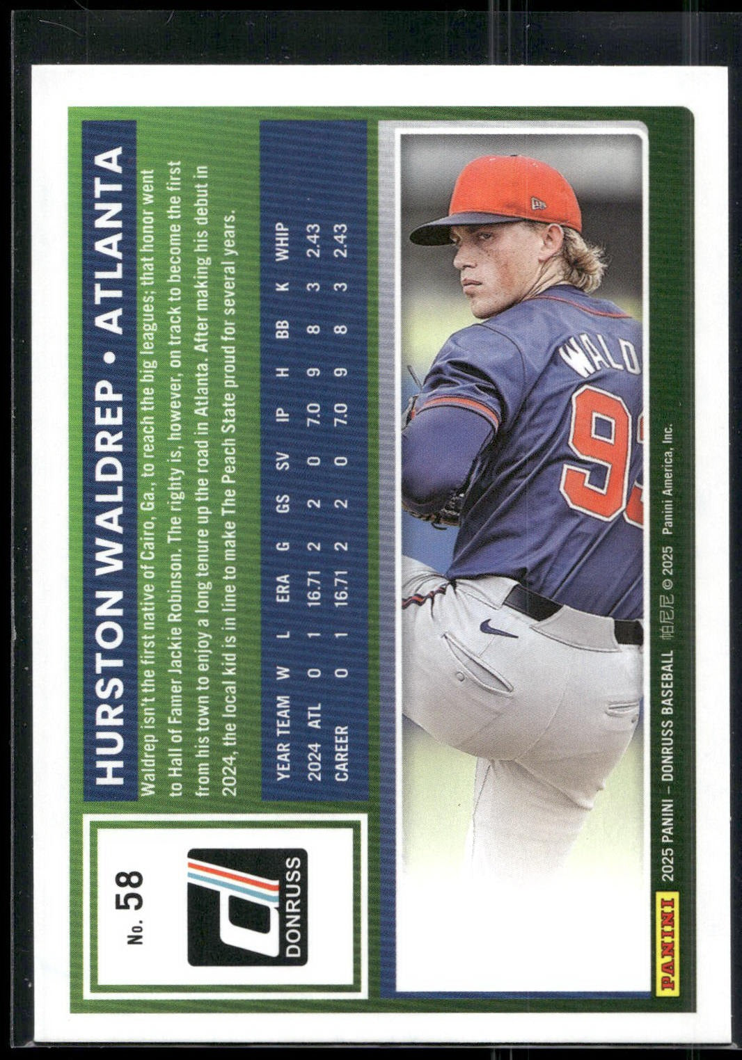 2025 Donruss #58 Hurston Waldrep