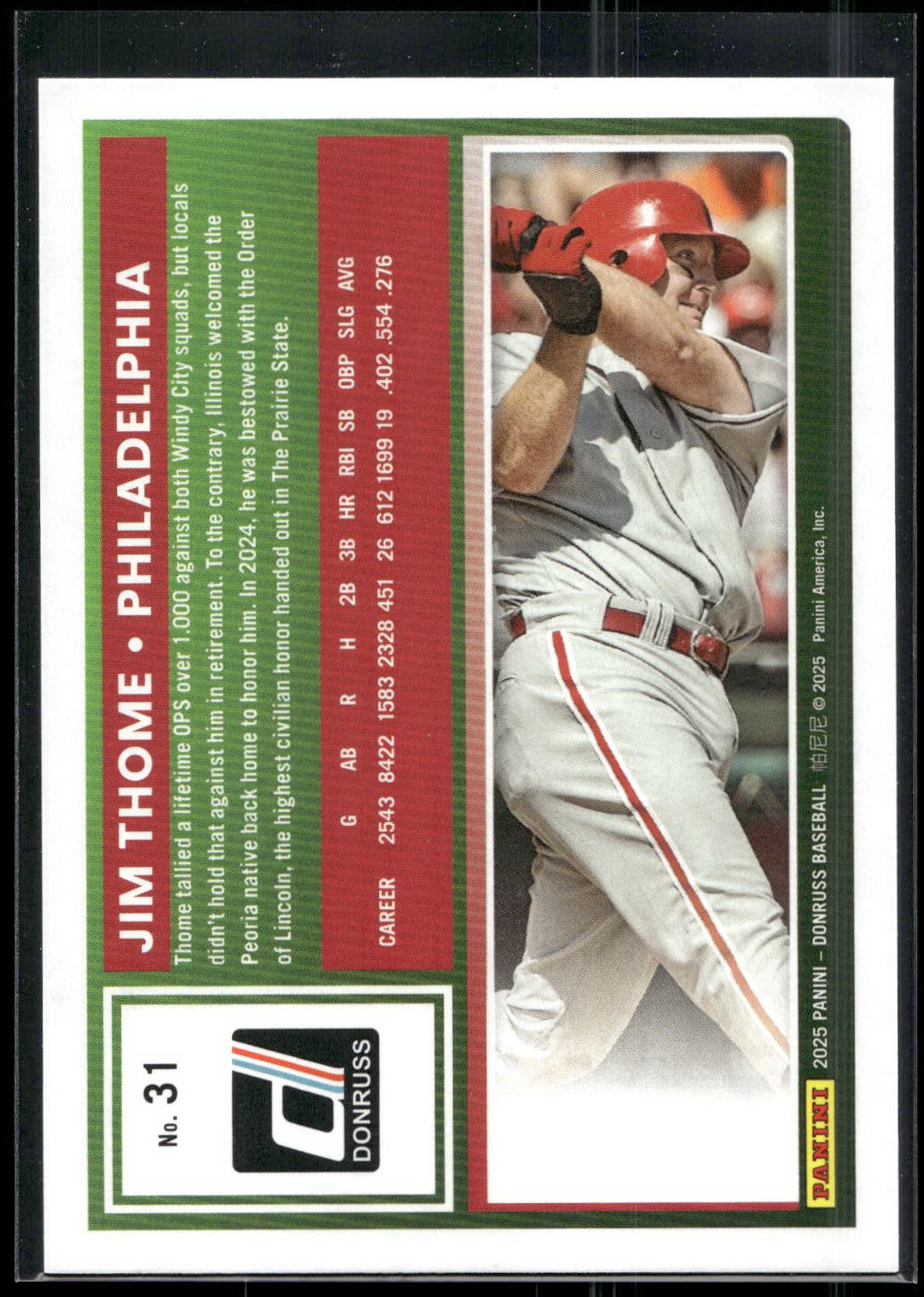 2025 Donruss #31 Jim Thome