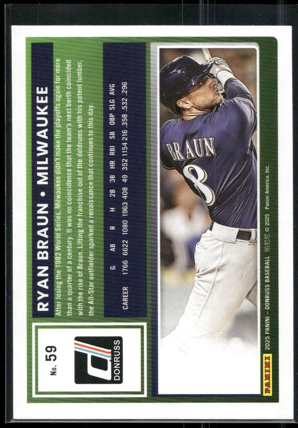 2025 Donruss #59 Ryan Braun