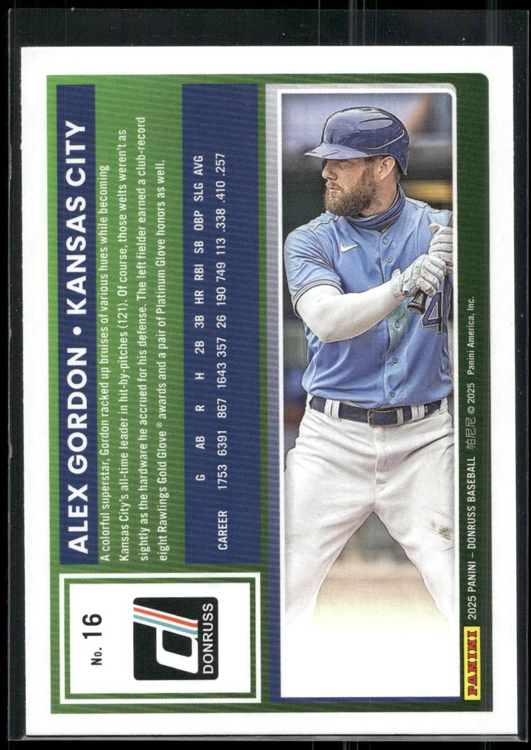 2025 Donruss #16 Alex Gordon