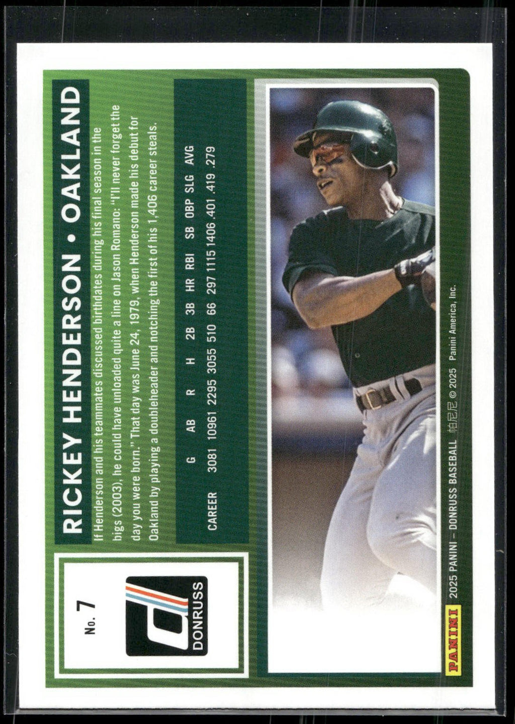 2025 Donruss #7 Rickey Henderson