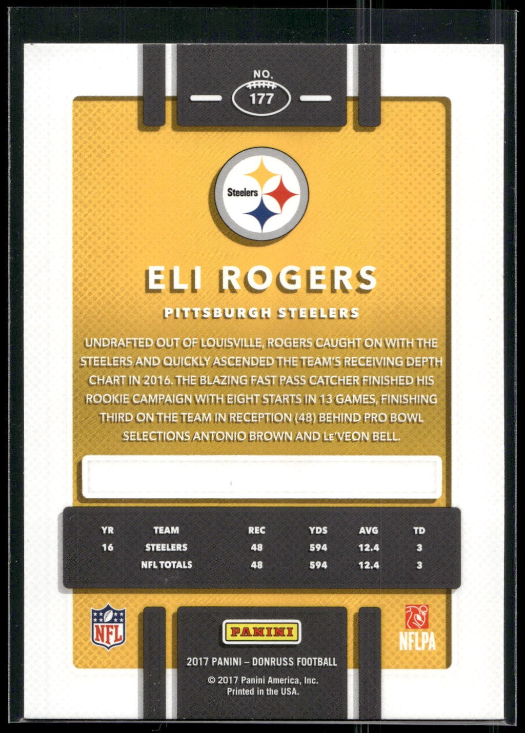 2017 Donruss #177 Eli Rogers