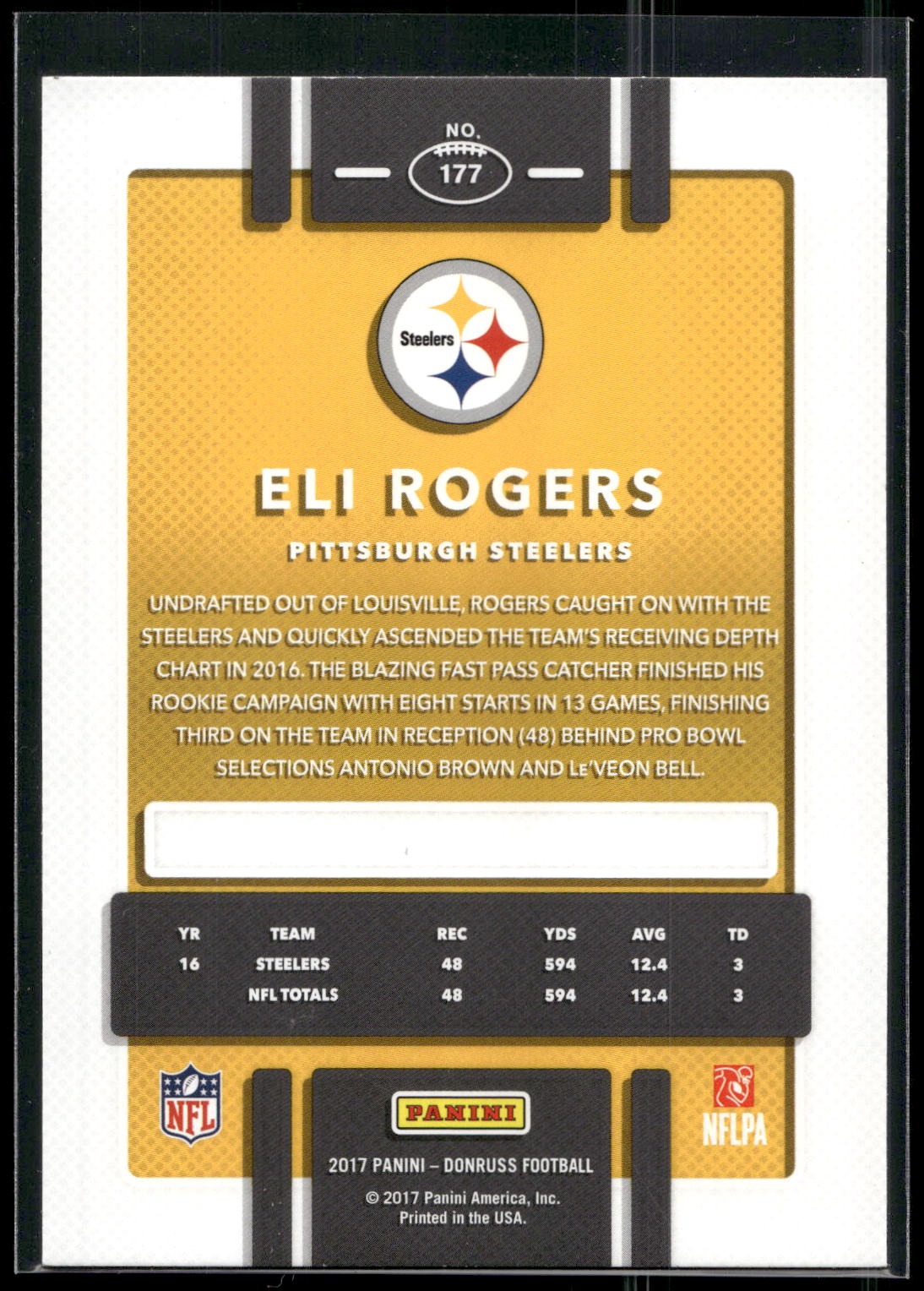 2017 Donruss #177 Eli Rogers
