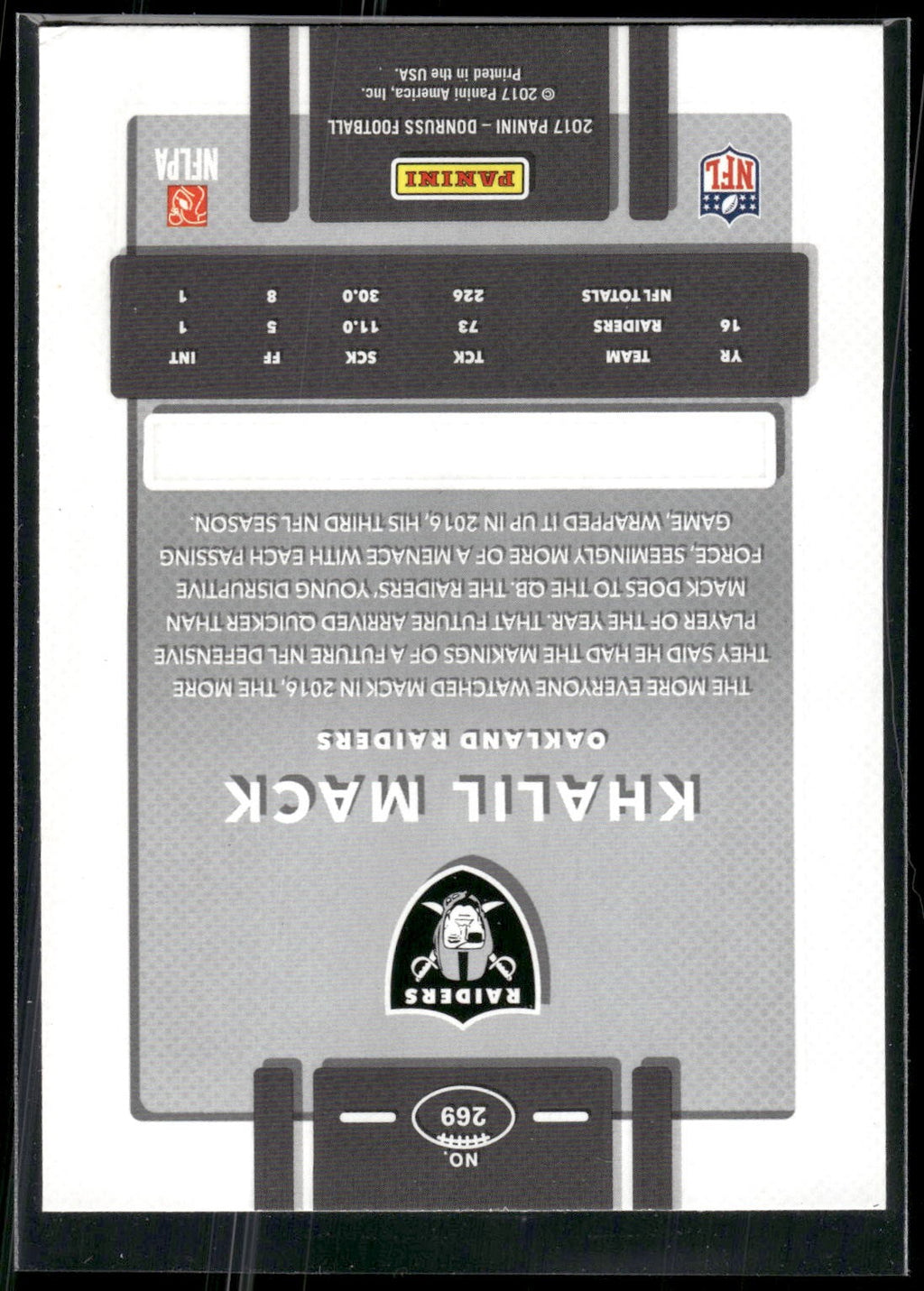 2017 Donruss #269 Khalil Mack