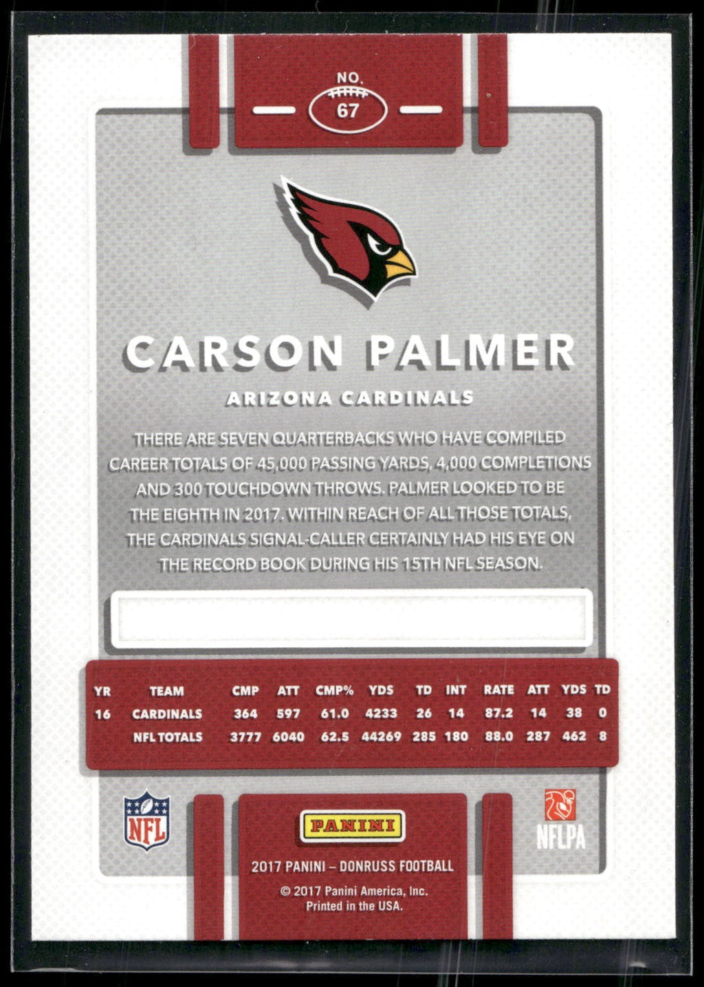 2017 Donruss #67 Carson Palmer