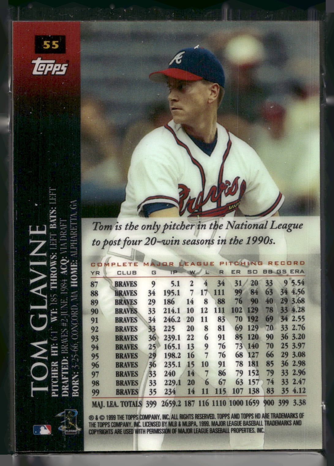 2000 Topps HD #55 Tom Glavine