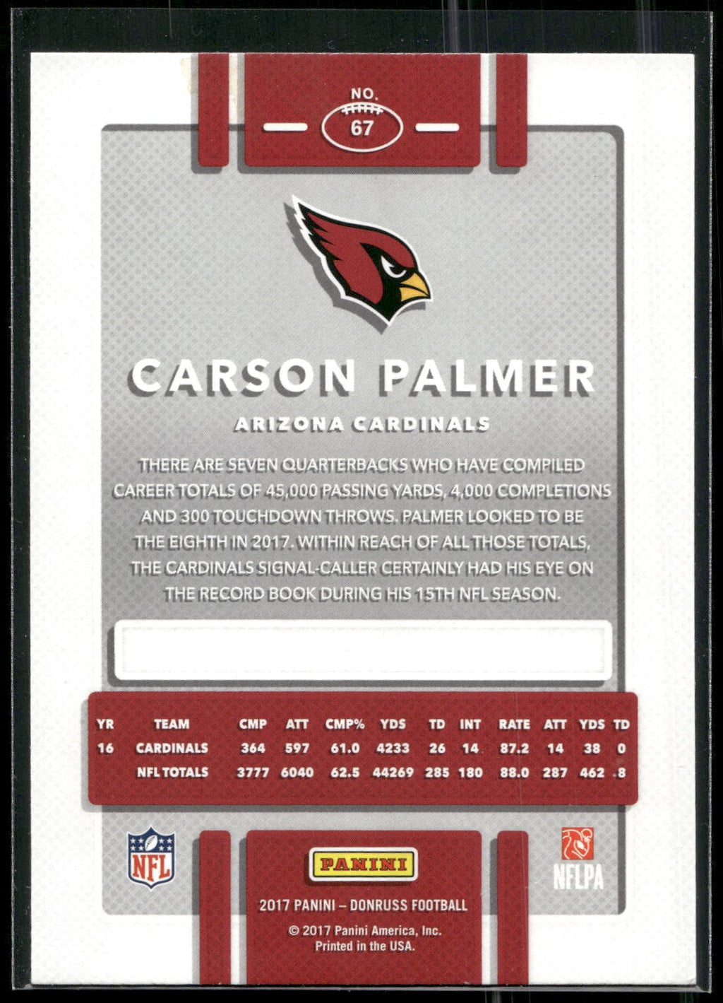 2017 Donruss #67 Carson Palmer