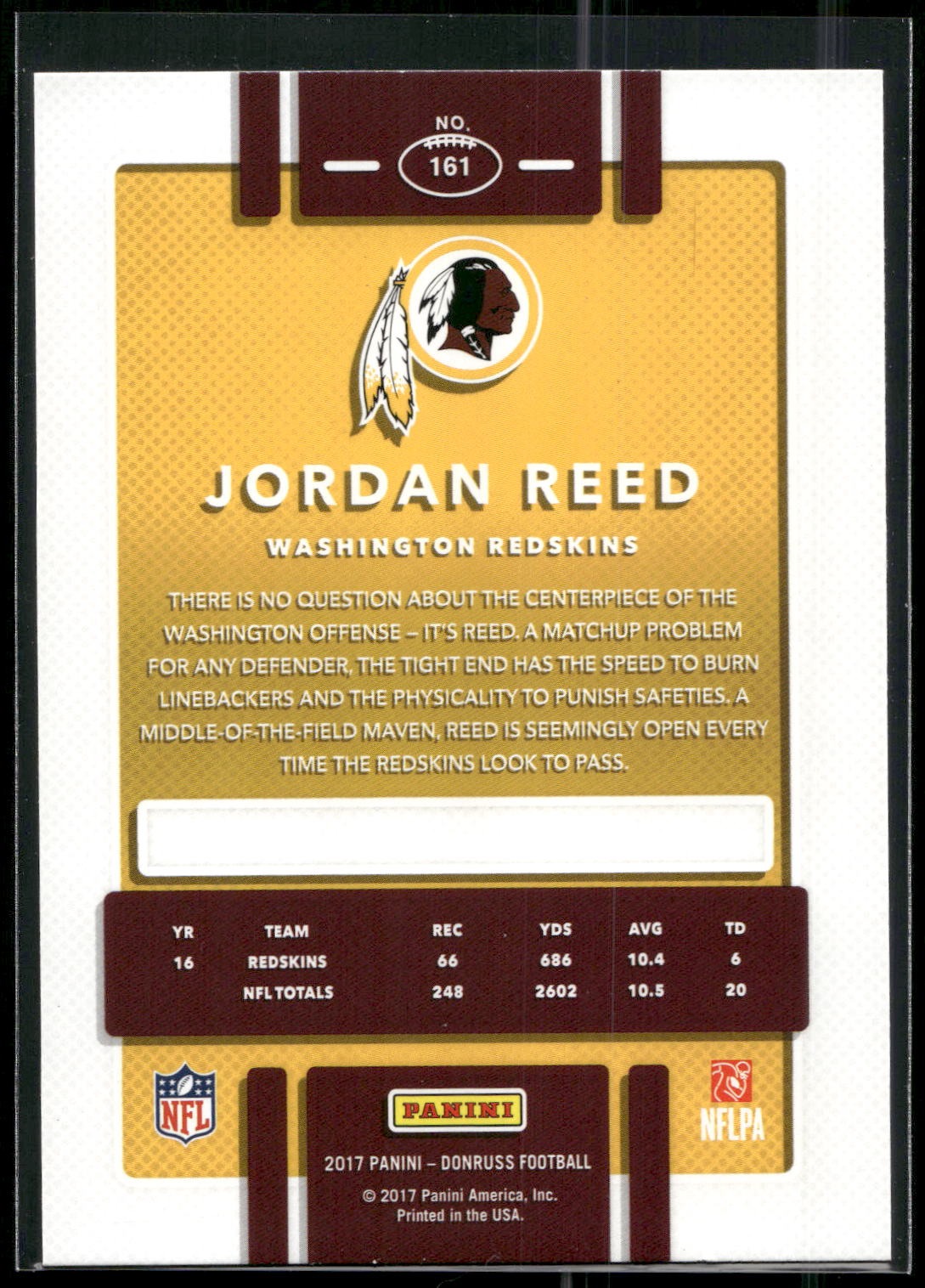 2017 Donruss #161 Jordan Reed