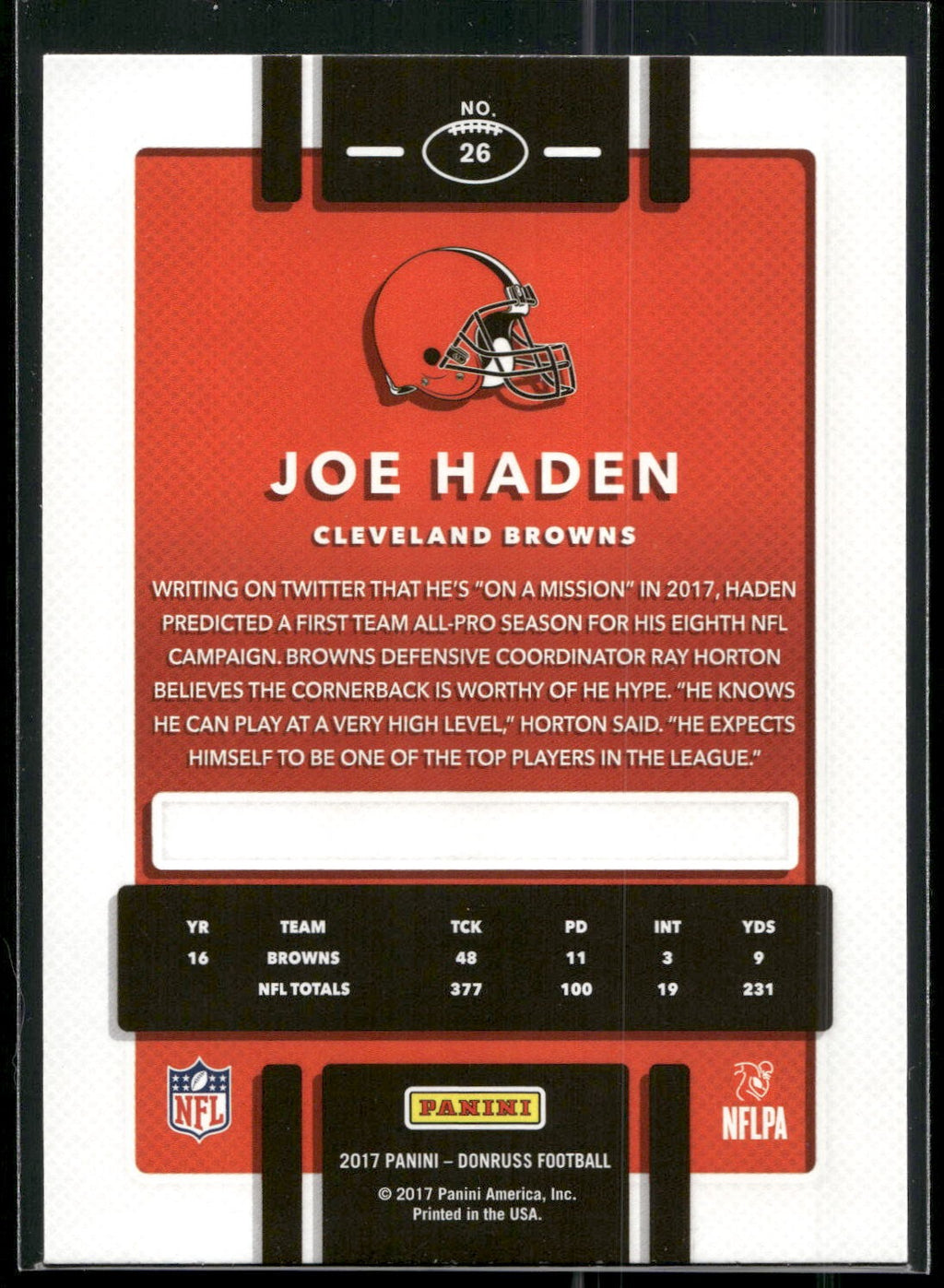 2017 Donruss #26 Joe Haden