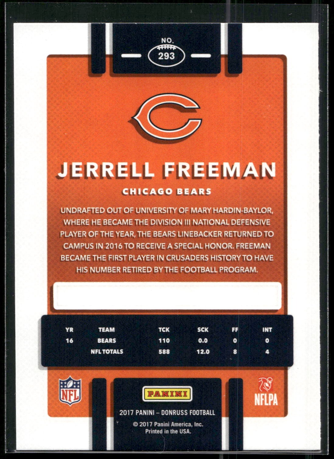 2017 Donruss #293 Jerrell Freeman
