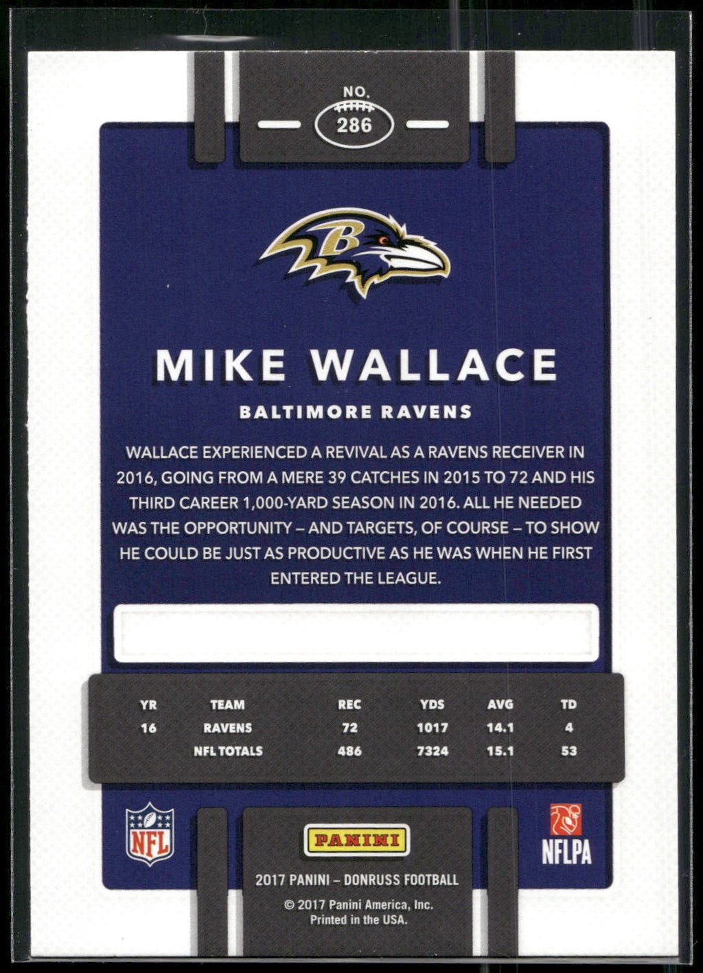 2017 Donruss #286 Mike Wallace
