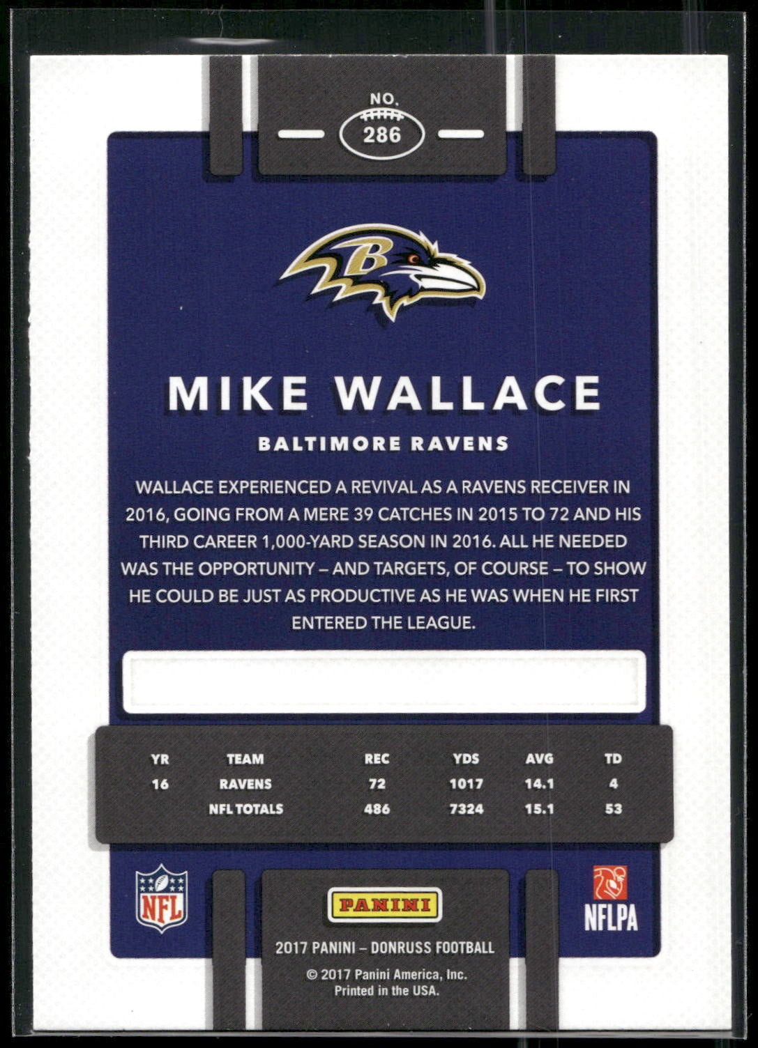 2017 Donruss #286 Mike Wallace