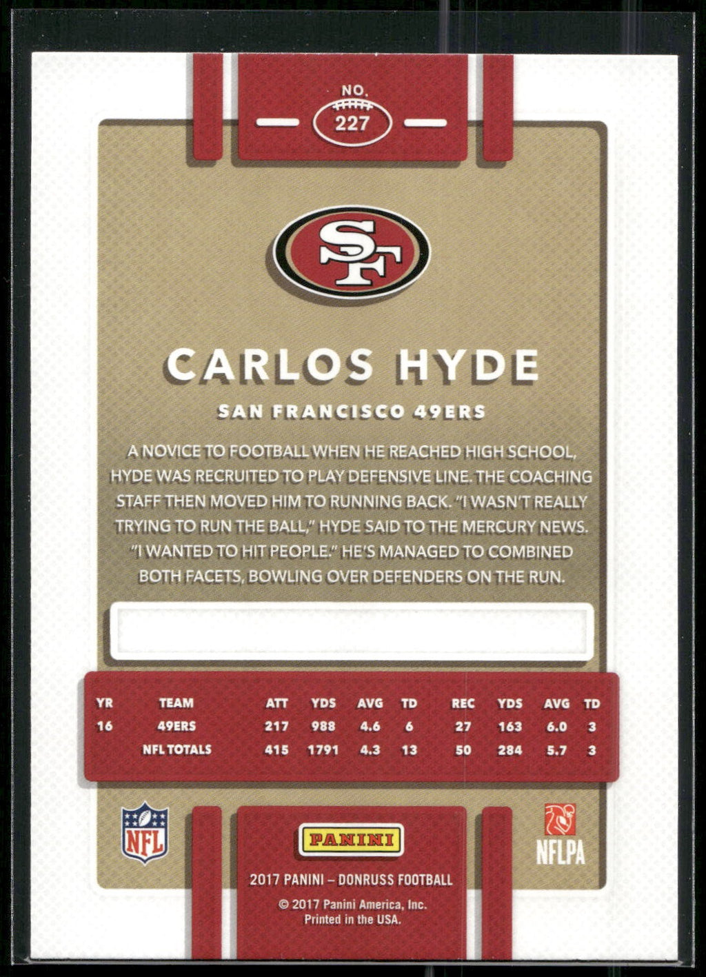 2017 Donruss #227 Carlos Hyde