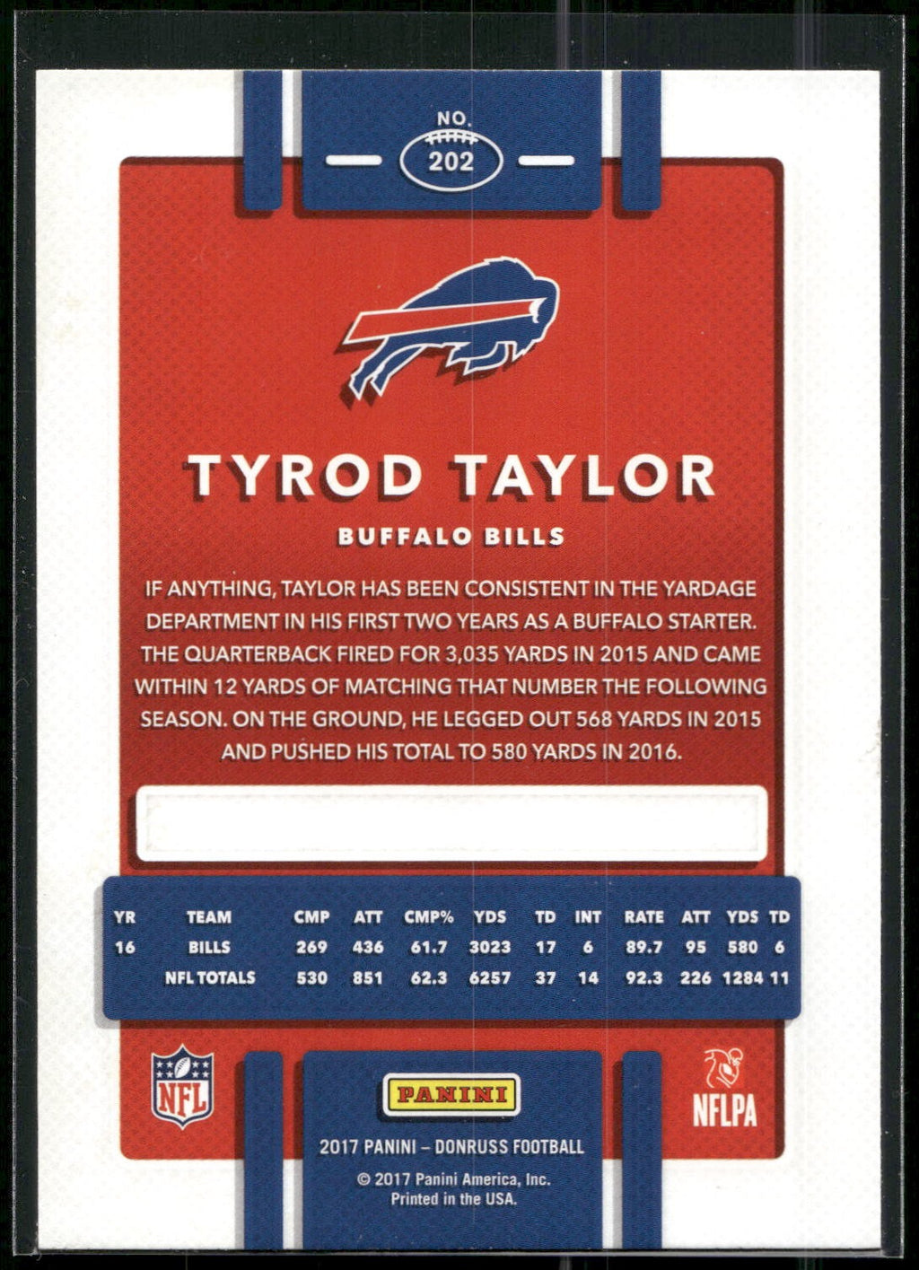 2017 Donruss #202 Tyrod Taylor