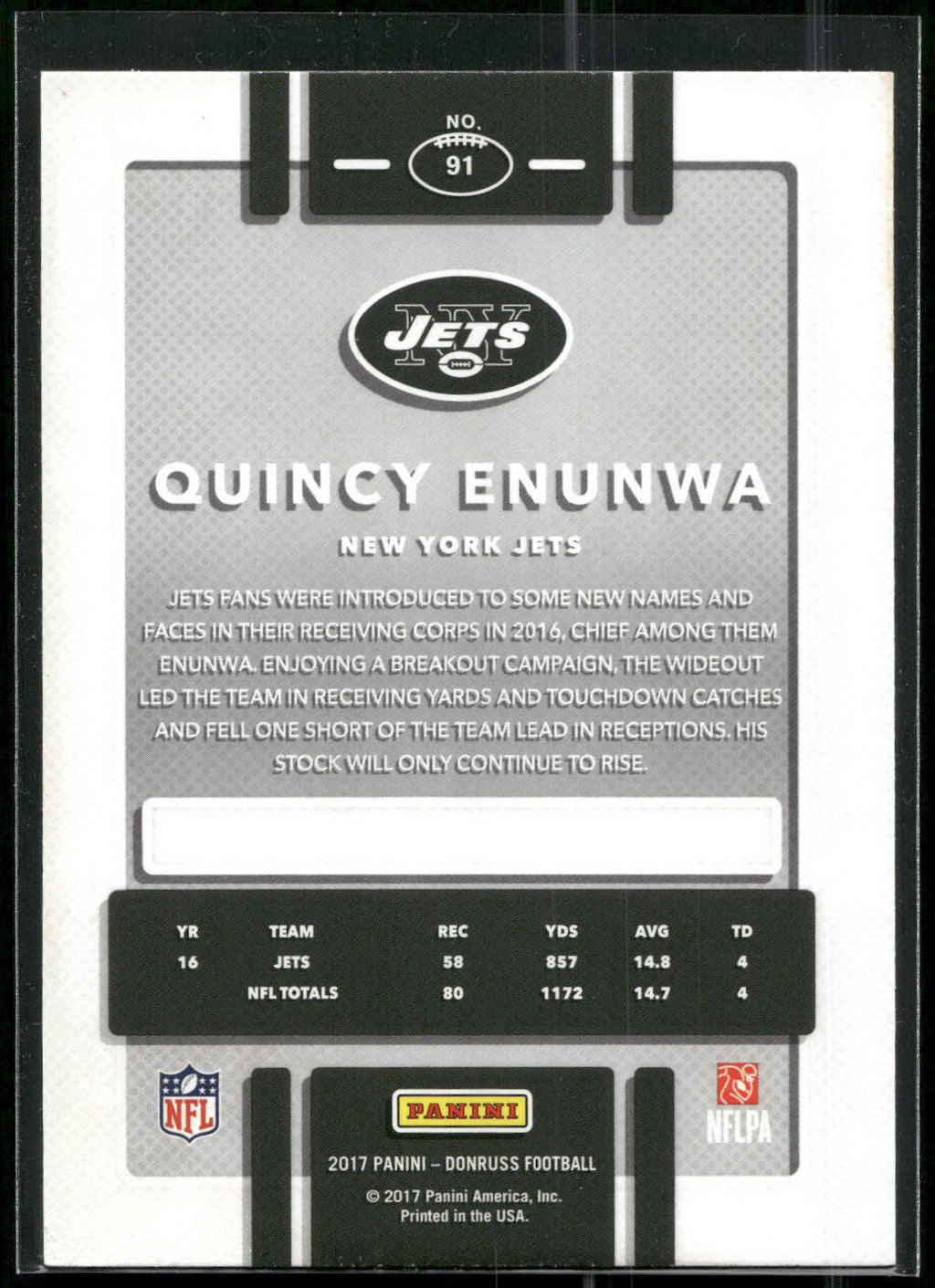 2017 Donruss #91 Quincy Enunwa