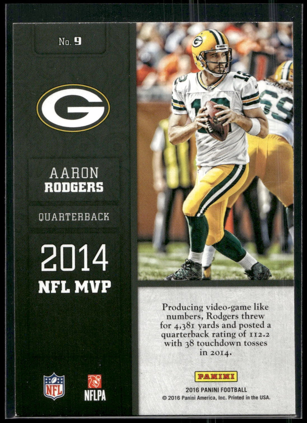 2016 Panini #9 Aaron Rodgers Decorated