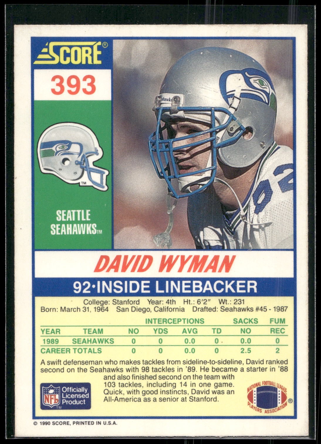1990 Score #393 David Wyman