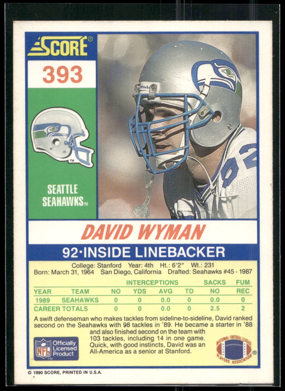 1990 Score #393 David Wyman
