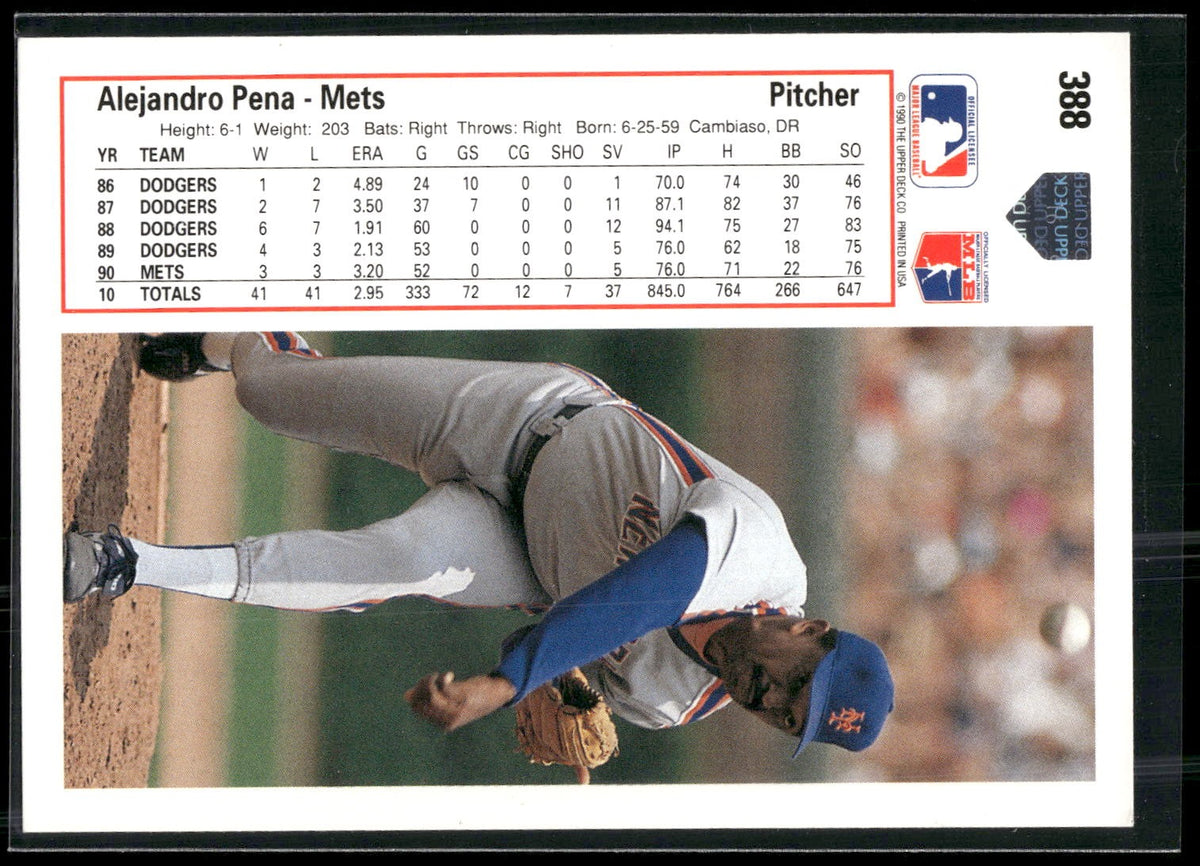 1991 Upper Deck #388 Alejandro Pena