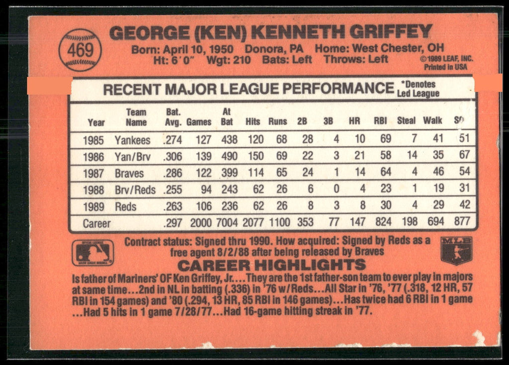 1990 Donruss #469 Ken Griffey