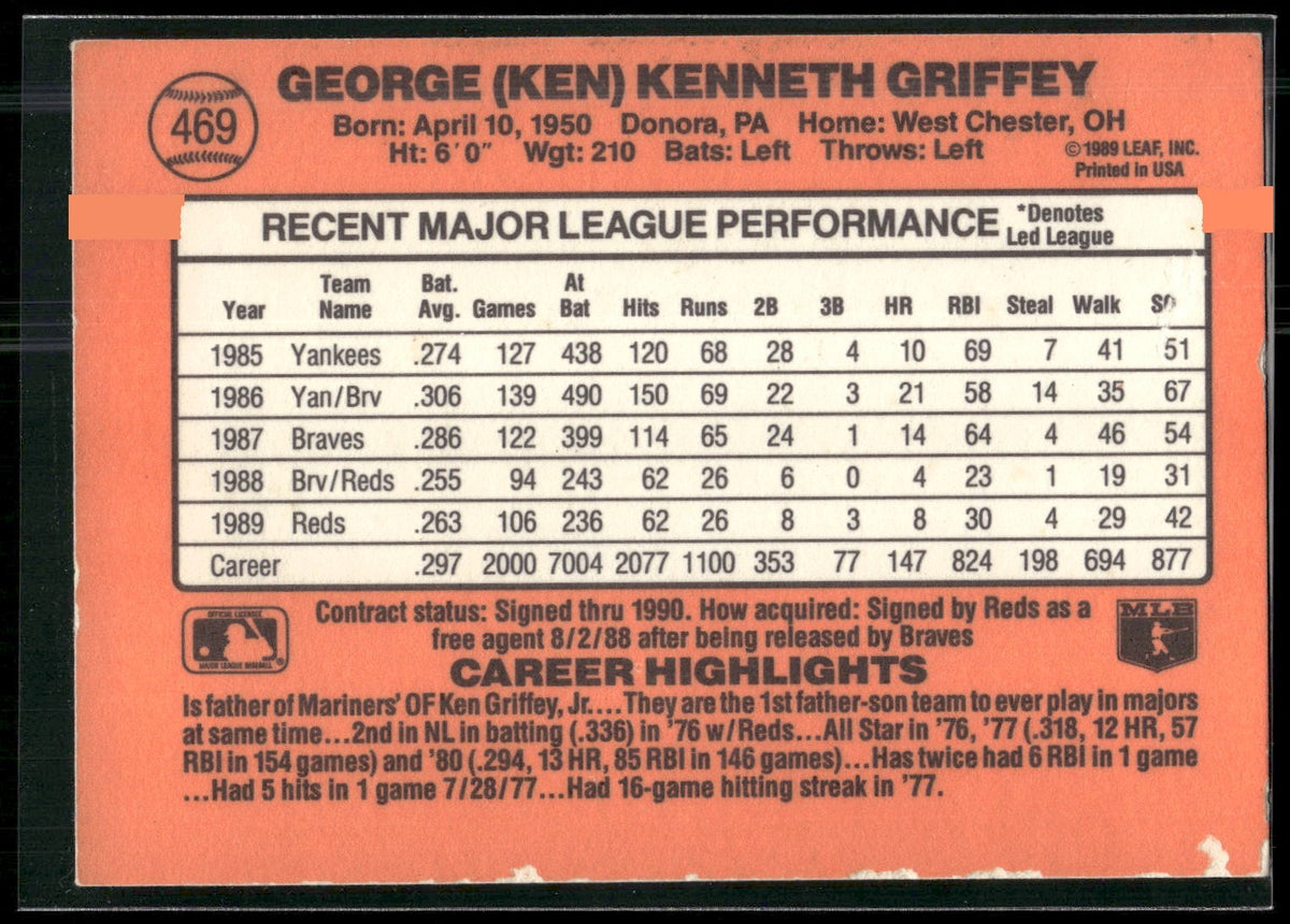 1990 Donruss #469 Ken Griffey