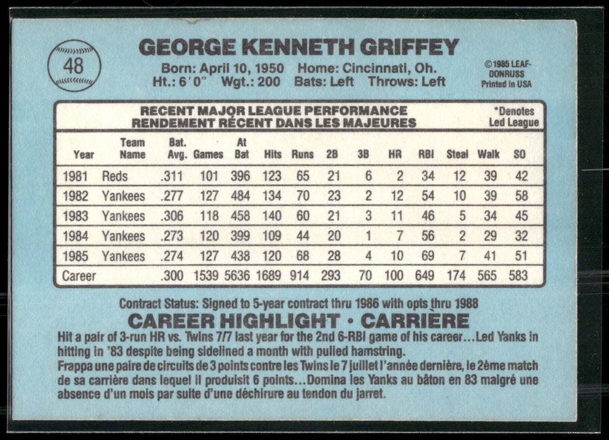 1986 Leaf #48 Ken Griffey