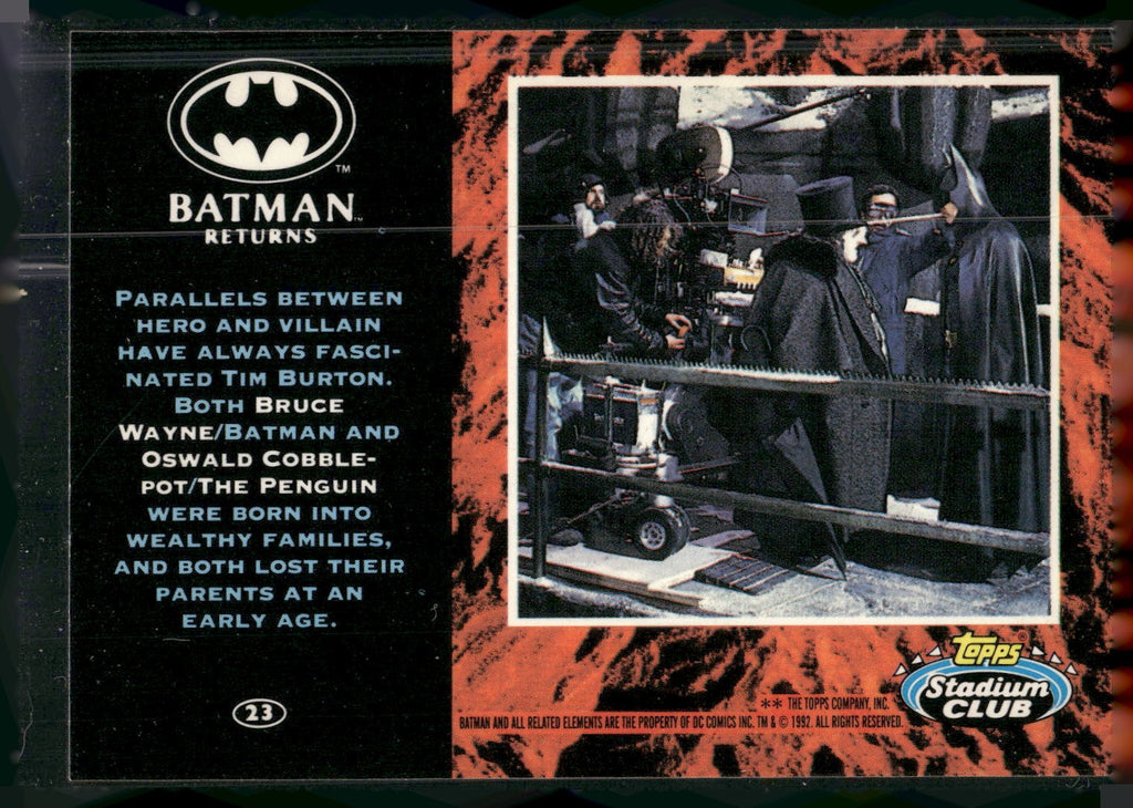 1992 Stadium Club Batman Returns #23 Parallels between hero and villain