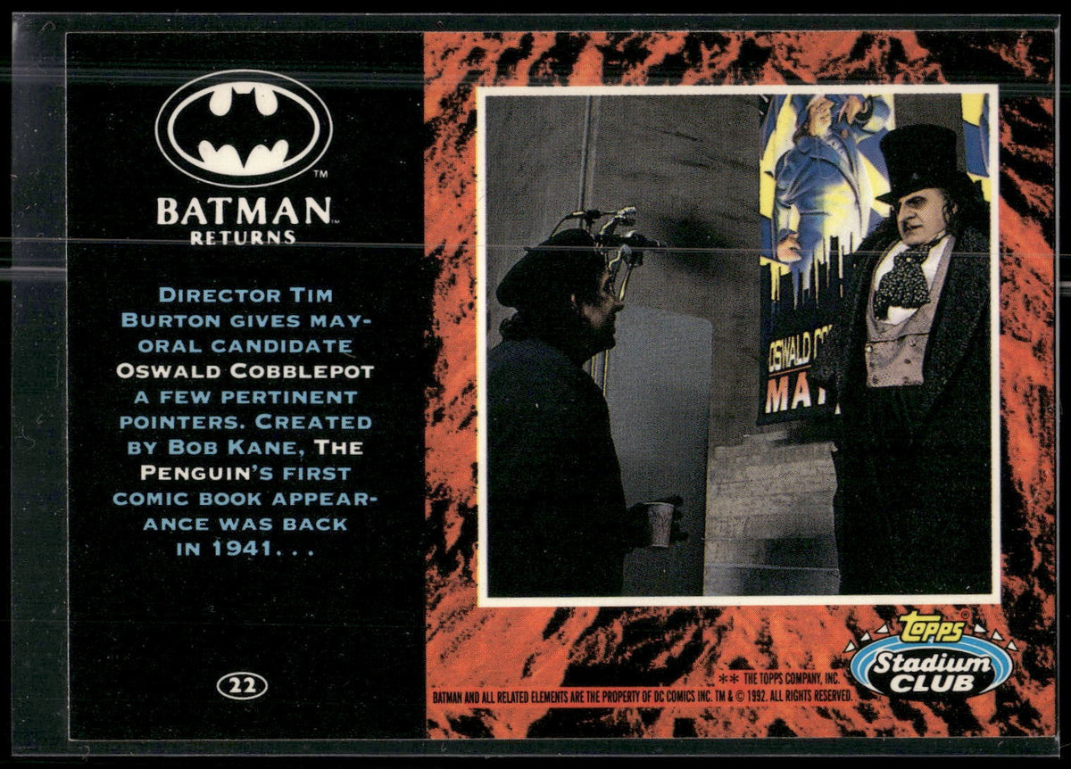 1992 Stadium Club Batman Returns #22 Director Tim Burton gives mayoral candidate