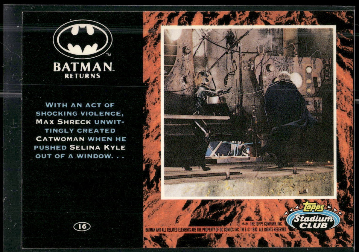 1992 Stadium Club Batman Returns #16 With an act of shocking Catwomen