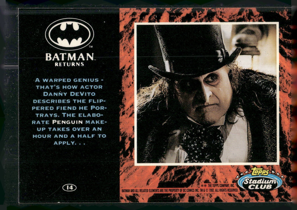 1992 Stadium Club Batman Returns #14 A warped genius - that's how Danny DeVito