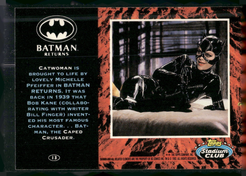 1992 Stadium Club Batman Returns #13 Catwoman life by lovely Michell