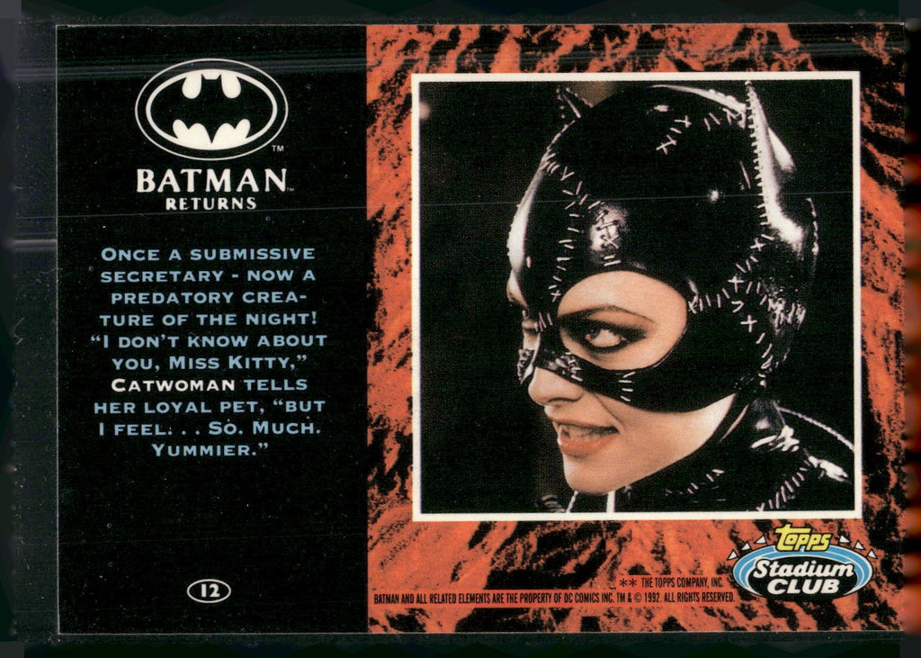 1992 Stadium Club Batman Returns #12 Catwomen now a predatory