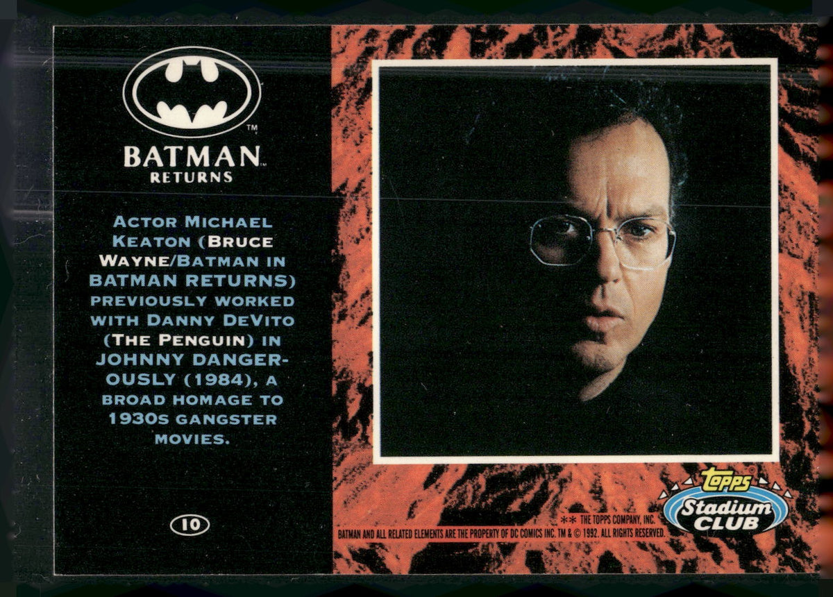 1992 Stadium Club Batman Returns #10 Actor Michael Keaton (Bruce Wayne/Batman in