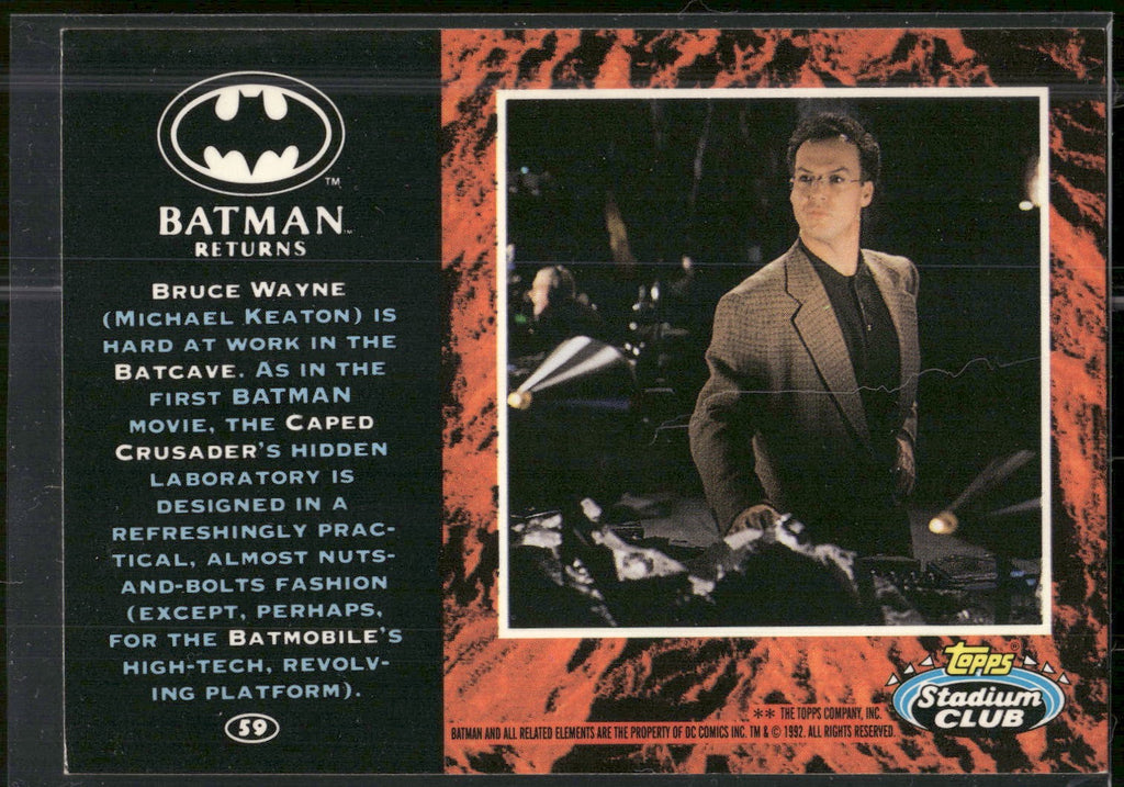 1992 Stadium Club Batman Returns #59 Bruce Wayne (Michael Keaton)