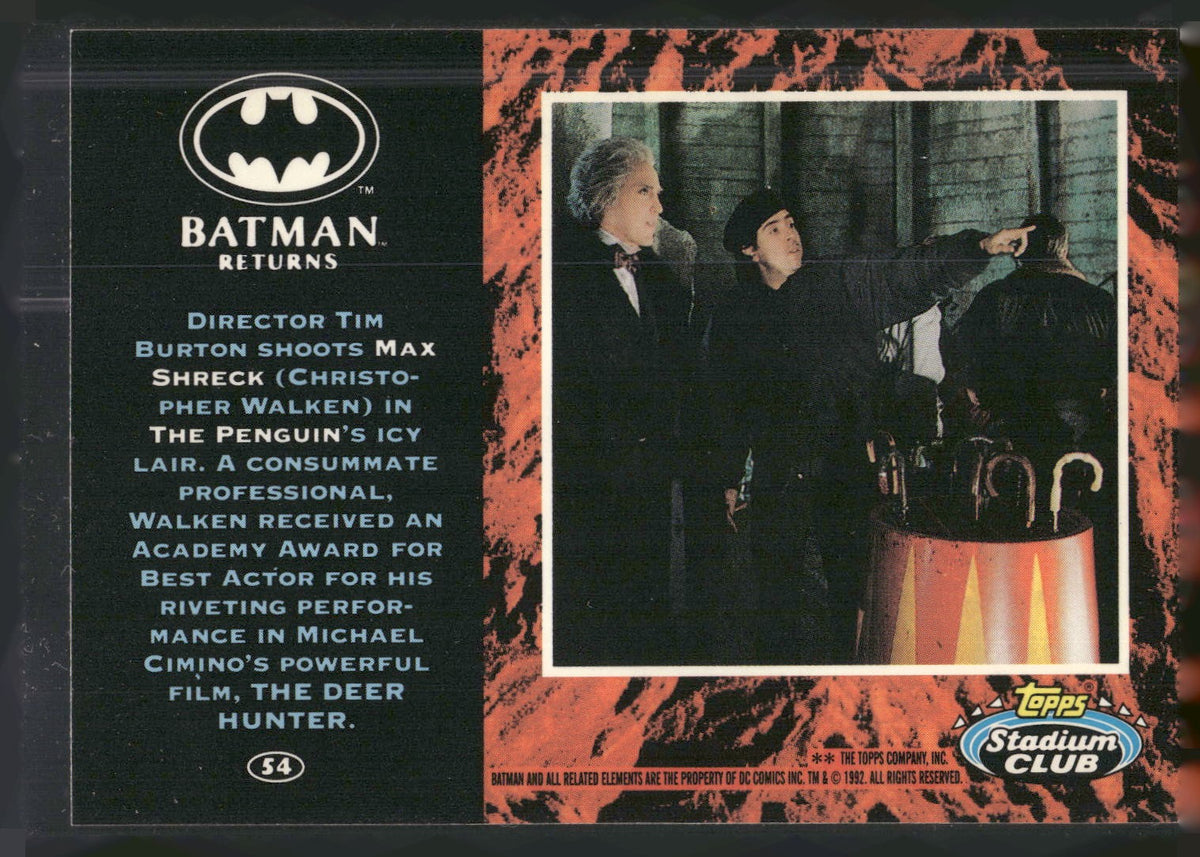 1992 Stadium Club Batman Returns #54 Director Tim Burton Max Shreck (Christ