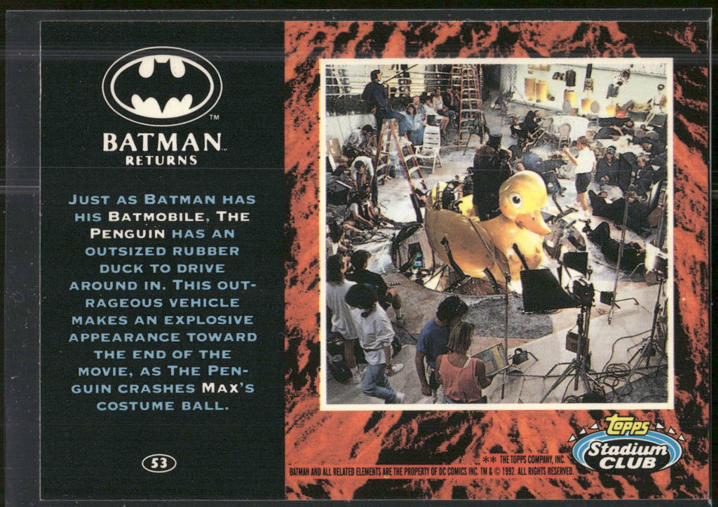 1992 Stadium Club Batman Returns #53 Batman has his Batmobile, The Penguin
