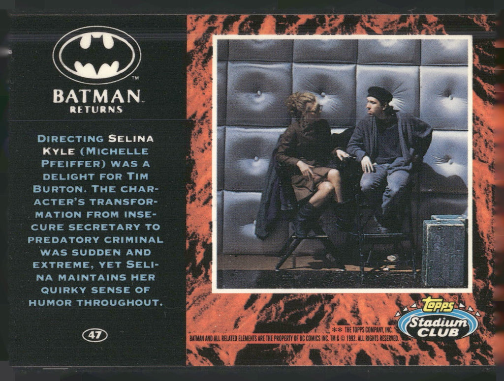 1992 Stadium Club Batman Returns #47 Directing Selina Kyle (Michelle Pfeiffer)