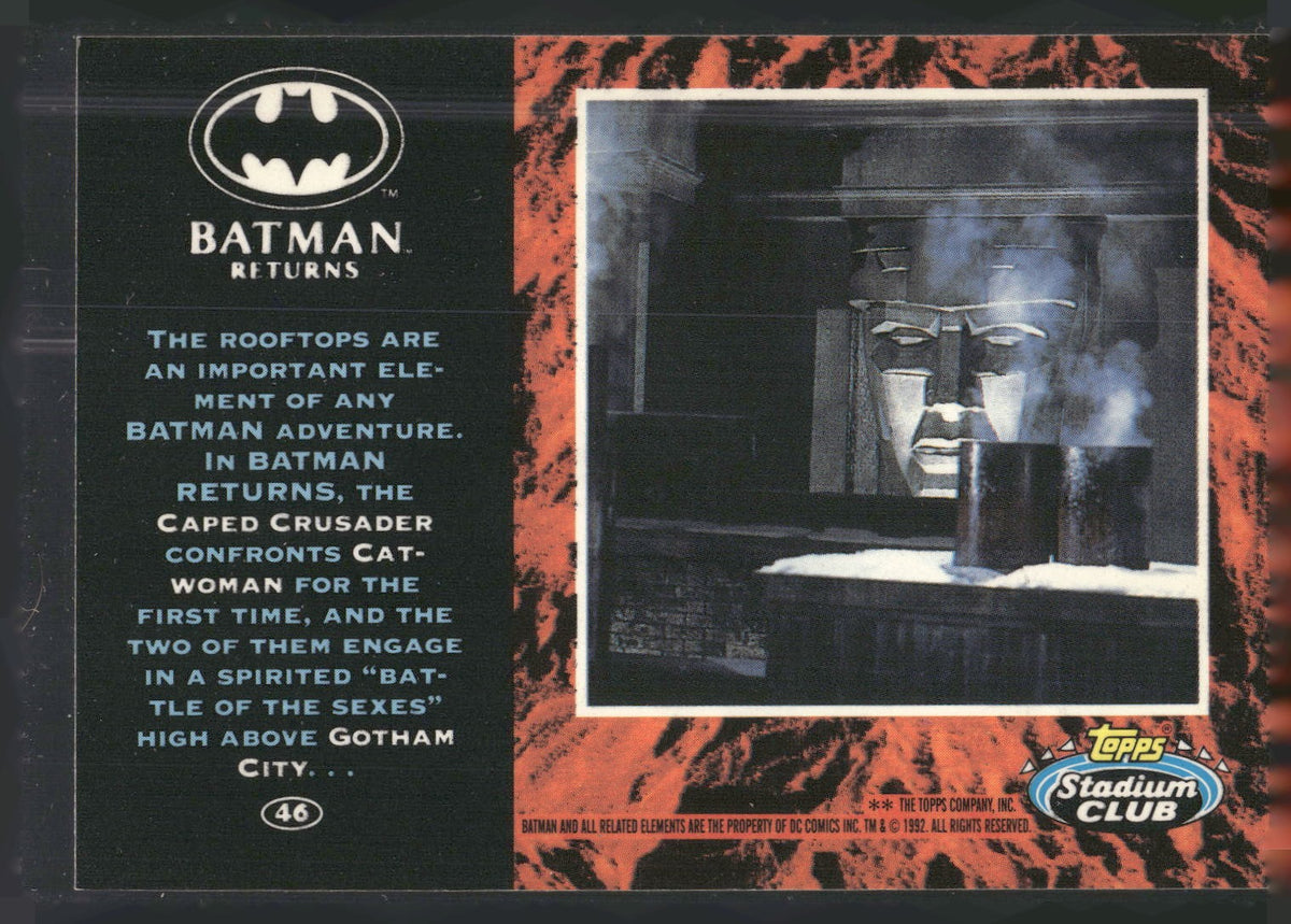 1992 Stadium Club Batman Returns #46 The rooftops are an important element of