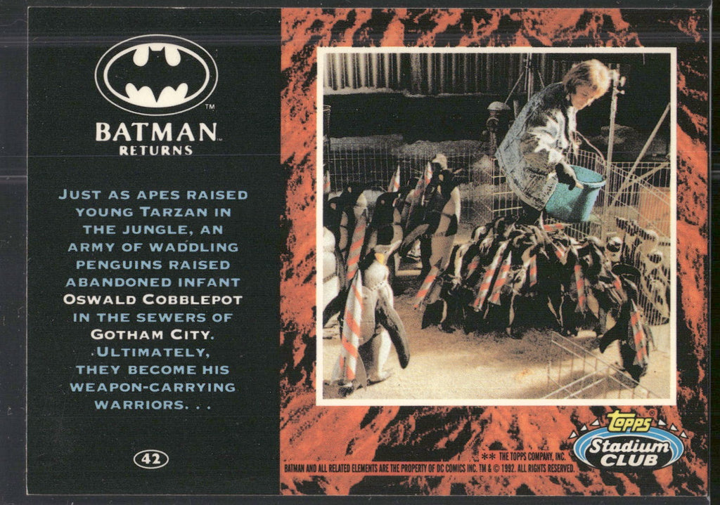 1992 Stadium Club Batman Returns #42 Just as apes raised young Tarzan in the