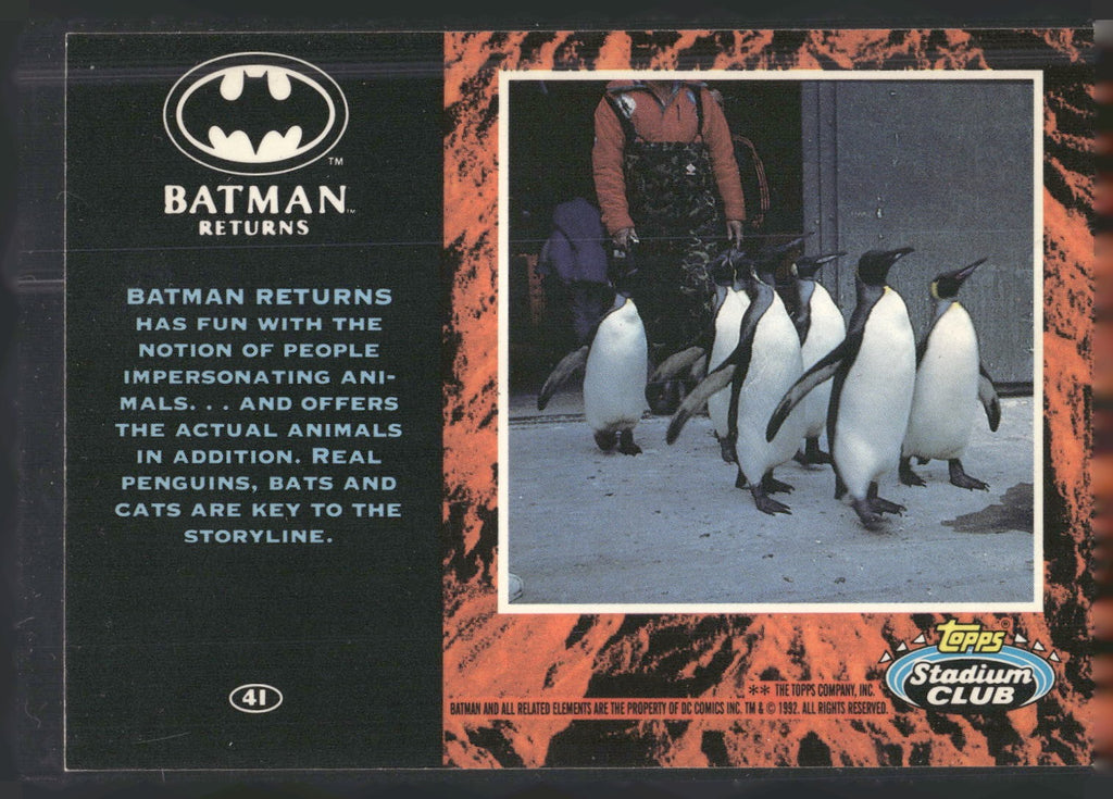 1992 Stadium Club Batman Returns #41 Batman Returns has fun with the notion of
