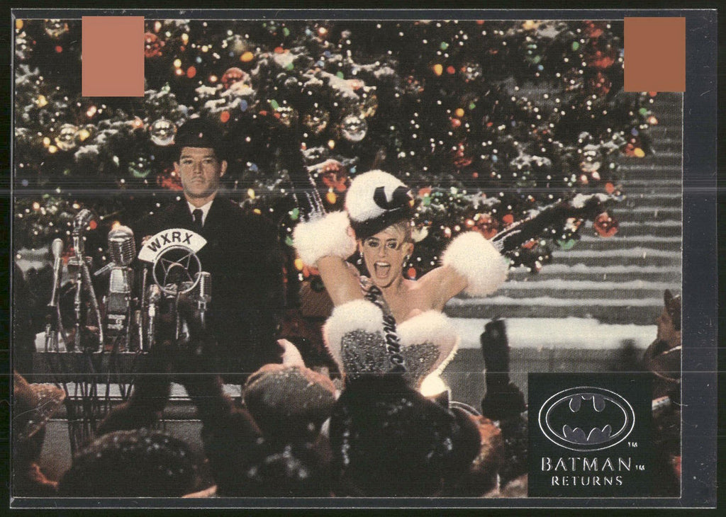 1992 Stadium Club Batman Returns #39 Adjustments are made on the gigantic Christ