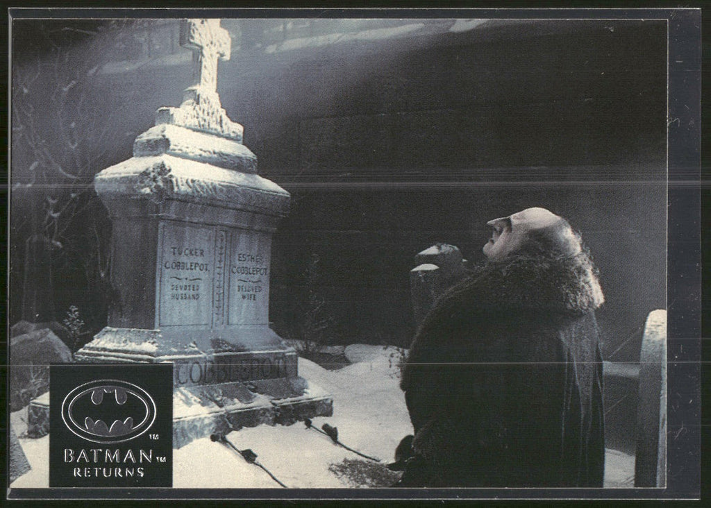 1992 Stadium Club Batman Returns #38 When The Penguin visits Gotham Cemetery in