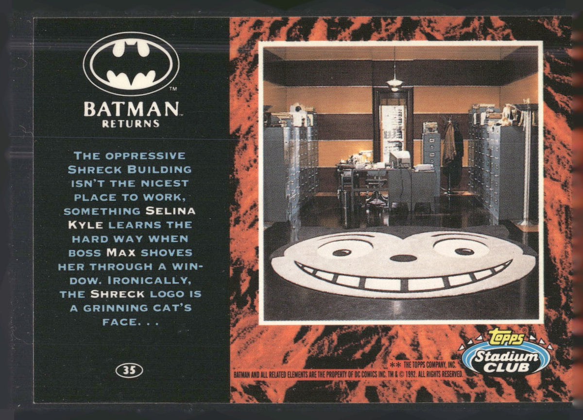 1992 Stadium Club Batman Returns #35 The oppressive Shreck Building isn't the ni