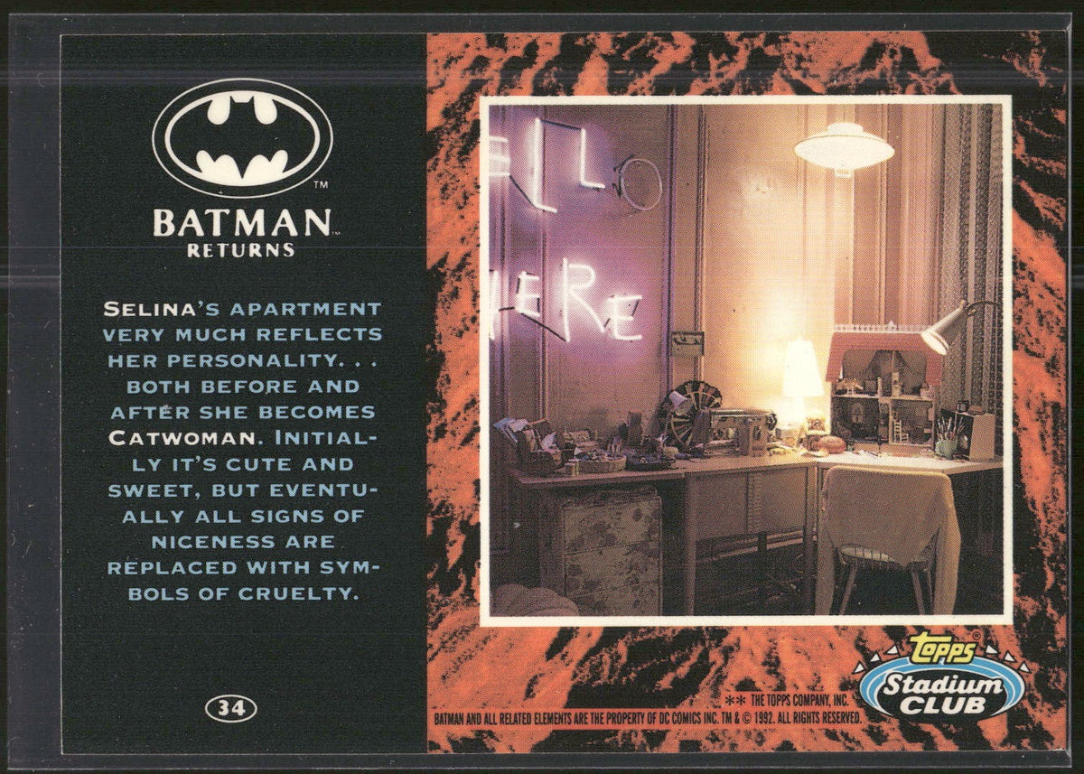 1992 Stadium Club Batman Returns #34 Selina's apartment very Catwomen
