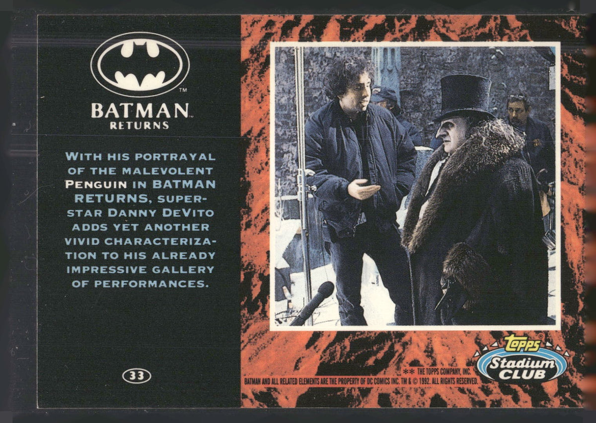 1992 Stadium Club Batman Returns #33 With his portrayal of malevolent Penguin