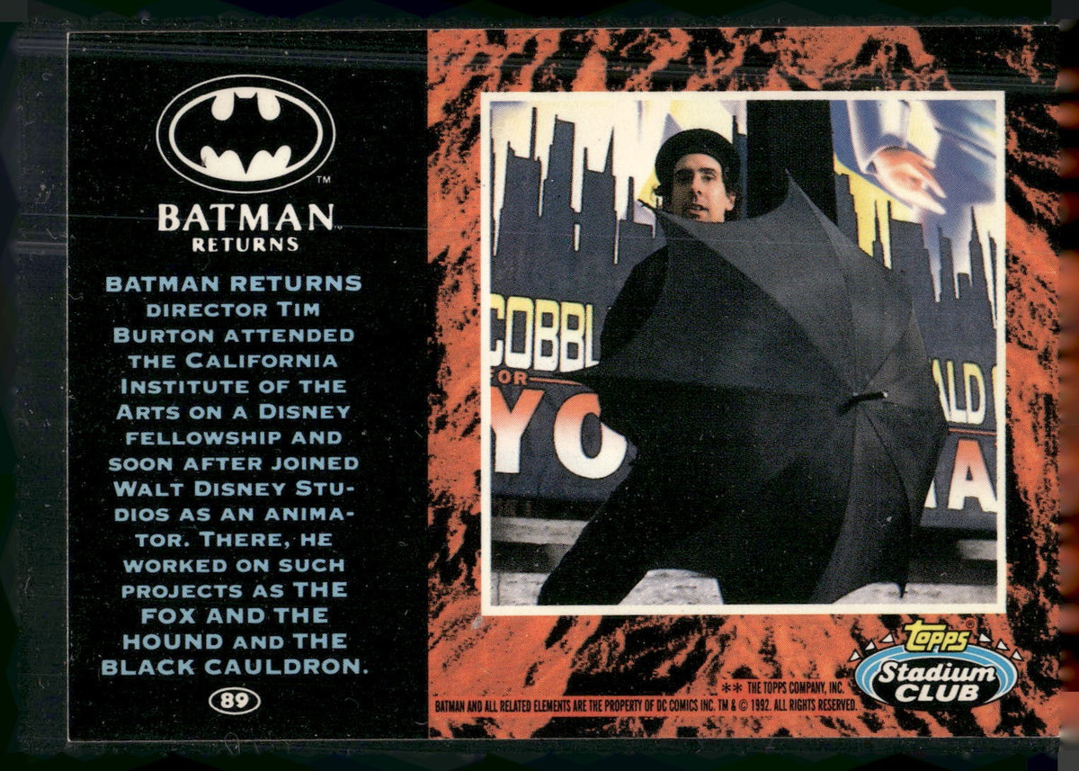 1992 Stadium Club Batman Returns #89 Batman Returns director Tim Burton attended