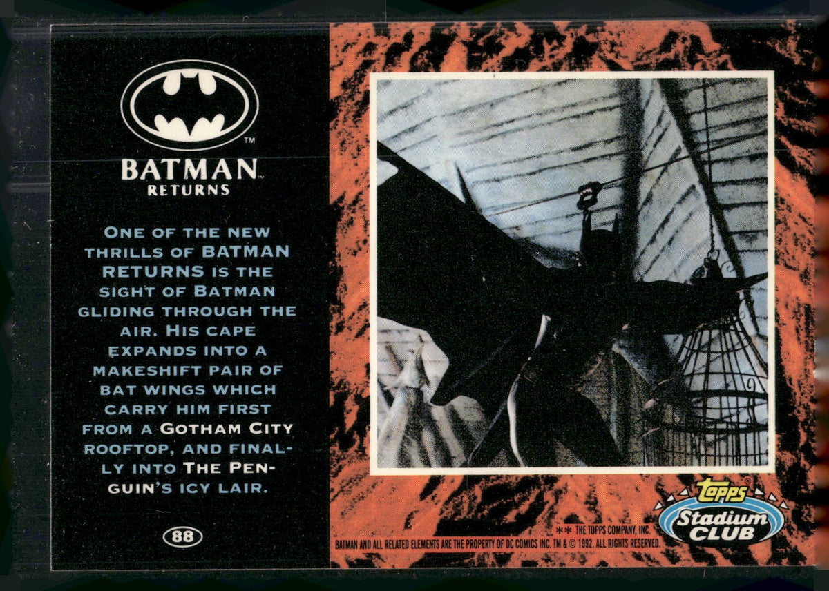 1992 Stadium Club Batman Returns #88 One of the new thrills of Batman Returns is