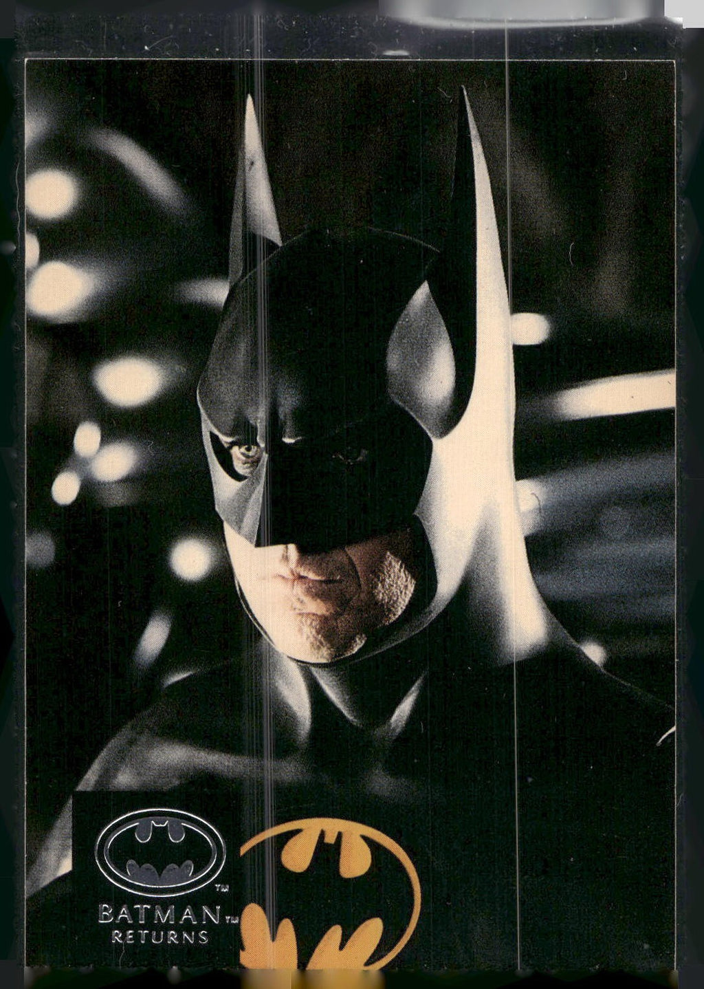 1992 Stadium Club Batman Returns #82 A rendering of Batman in the post-modern