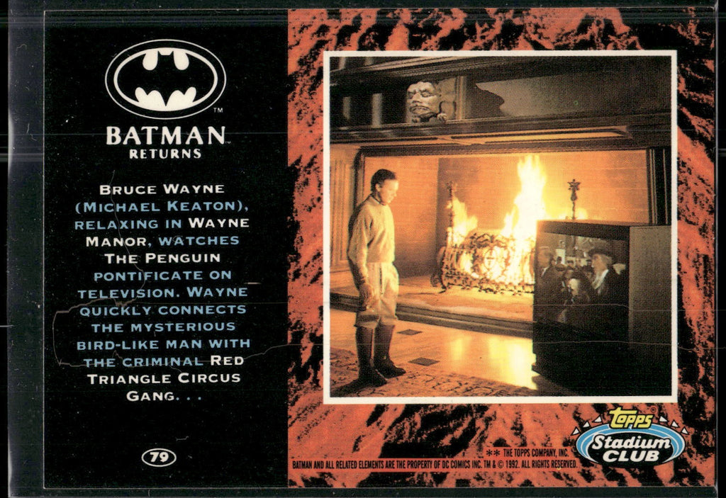 1992 Stadium Club Batman Returns #79 Bruce Wayne (Michael Keaton), relaxing Way