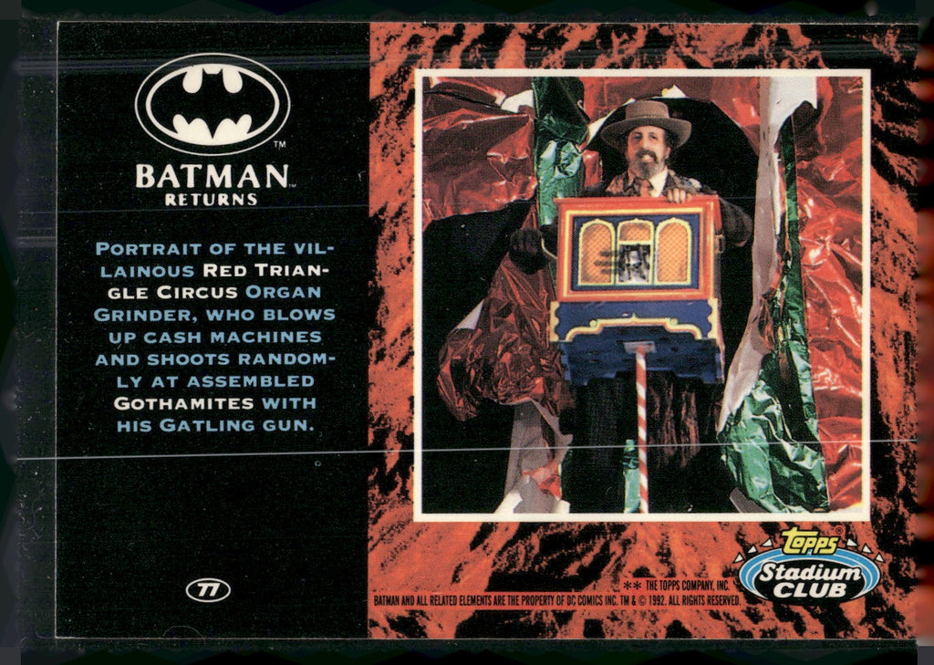 1992 Stadium Club Batman Returns #77 Portrait of the villainous Red Triangle